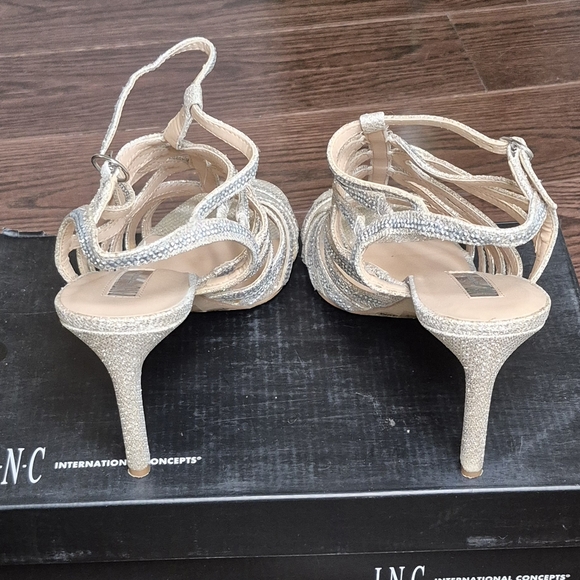 INC International Concepts Women's Silver Strappy Heels - Picture 11 of 13